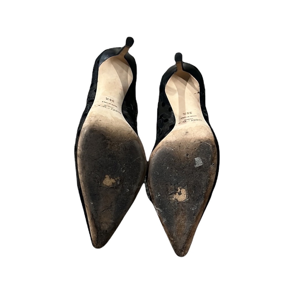 Jimmy Choo Black Polka Dot Romy 100 Mesh Pumps Size 36.5 - Picture 8 of 8